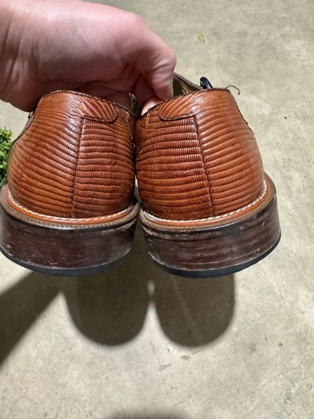 Julio Blanco Genuine Lizard Shoes Men Size 13 Brown Leather  display picture 1